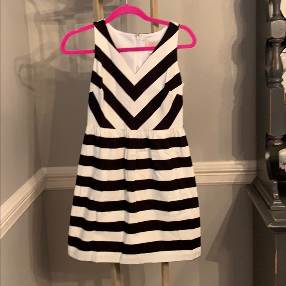 Classic black and white striped dress